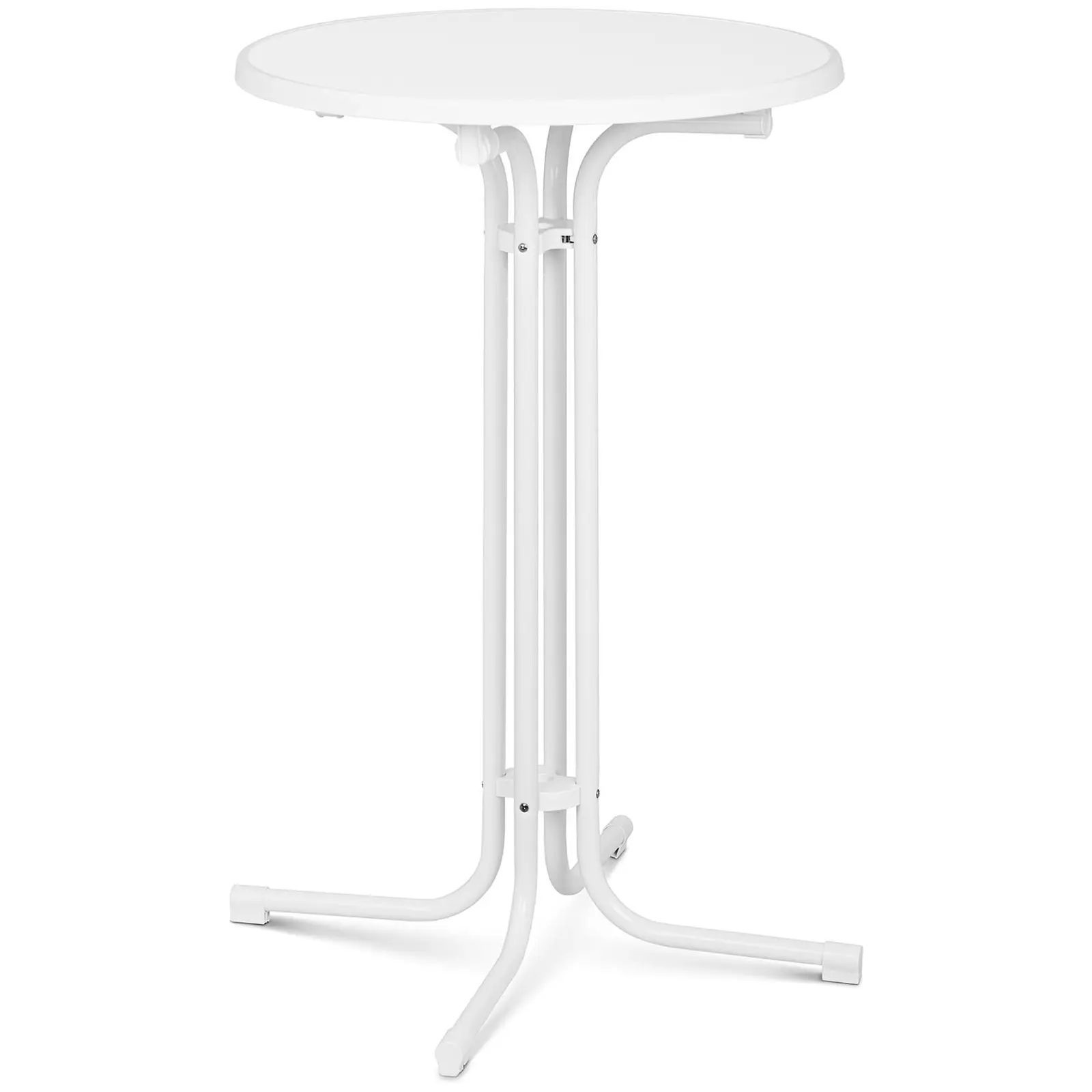 Aukštas baro stalas - Ø 70 cm - sulankstomas - baltas