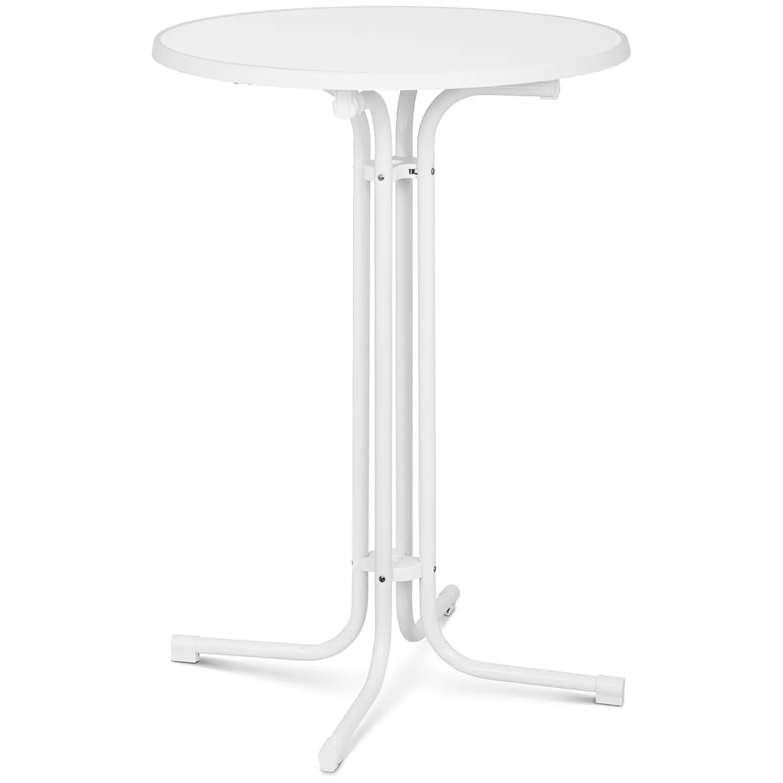Aukštas baro stalas - Ø 80 cm - sulankstomas - baltas