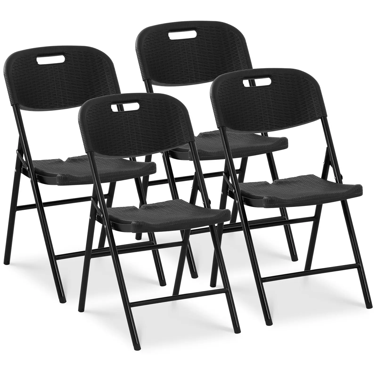 Sulankstomos kėdės - 4 vnt. komplektas - „Royal Catering“ - 180 kg - sėdynės matmenys: 52 x 36 cm - juodos