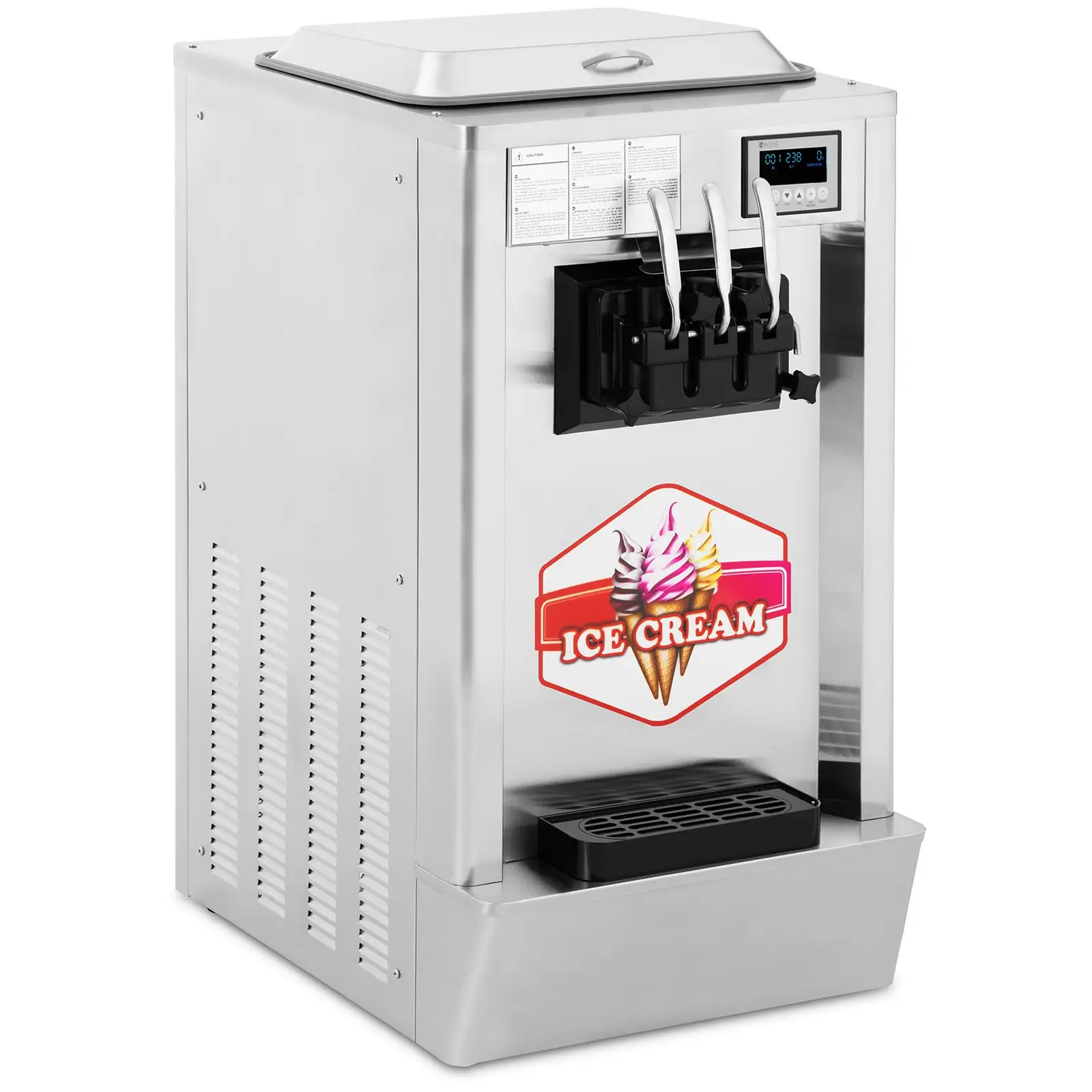 Minkštųjų ledų gaminimo aparatas - 1550 W - 23 l/val. - 3 skoniai - „Royal Catering“