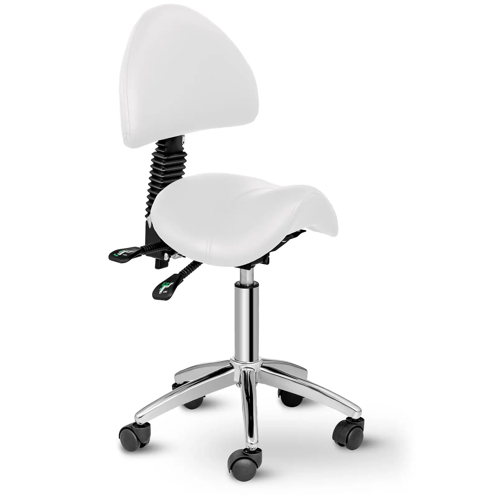 Balno formos kėdė su atlošu - 550-690 mm - 150 kg - balta