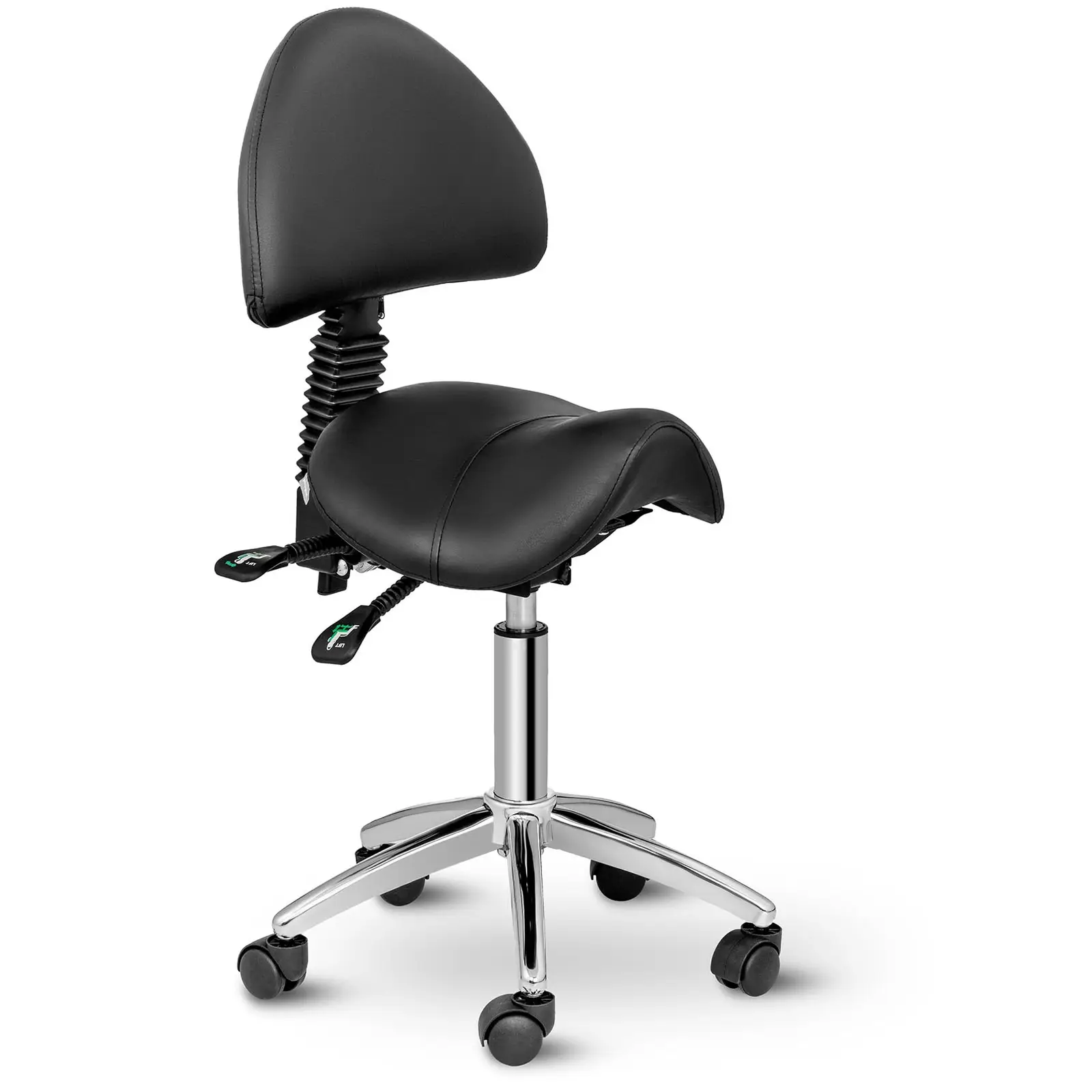 Balno formos kėdė su atlošu - 550-690 mm - 150 kg - juoda