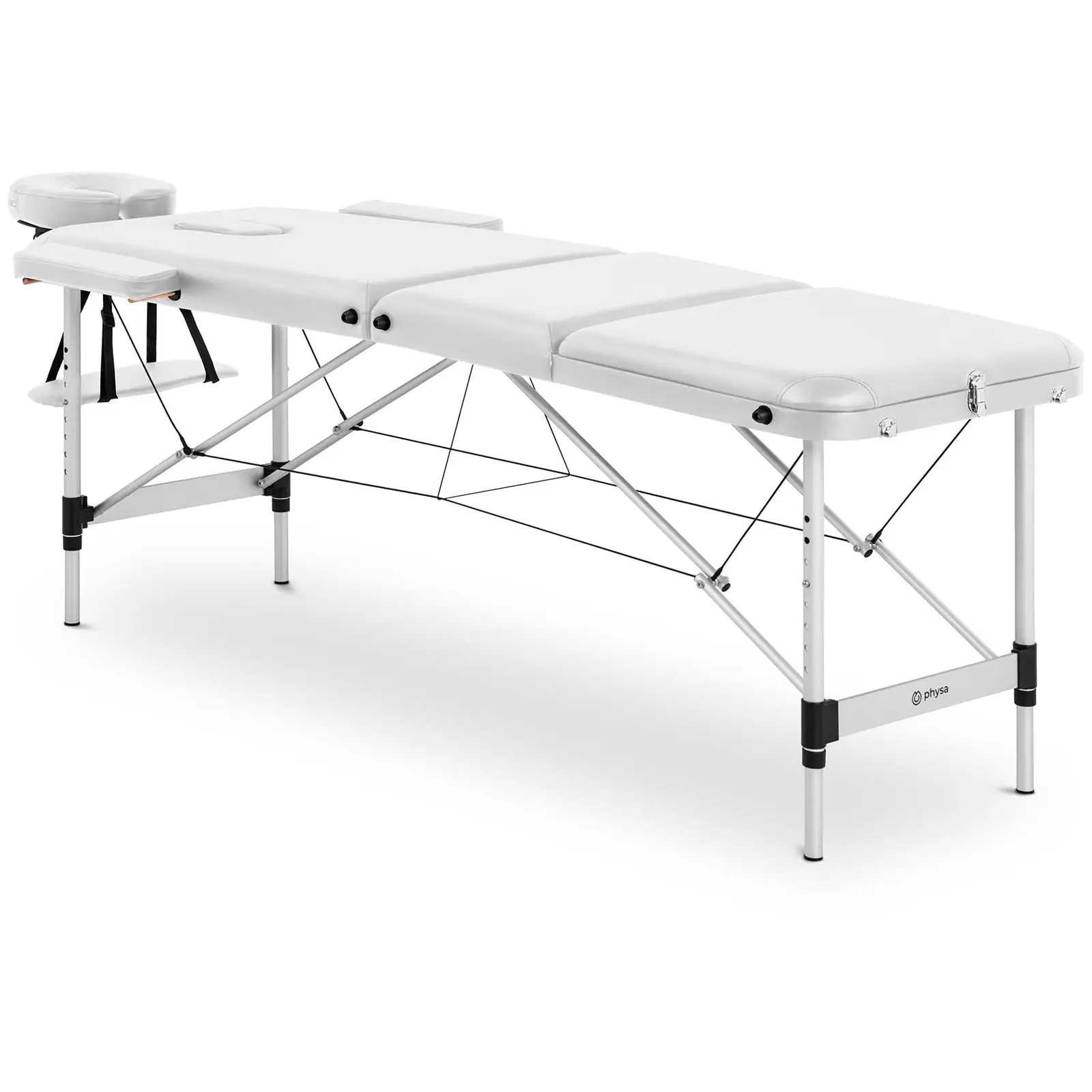 Sulankstomas masažo stalas - 185 x 60 x 59 cm - 180 kg - baltas