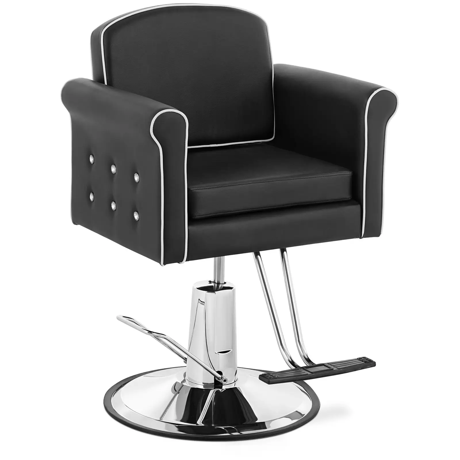 Grožio salono kėdė su kojų atrama - 520 - 630 mm - 150 kg - juoda