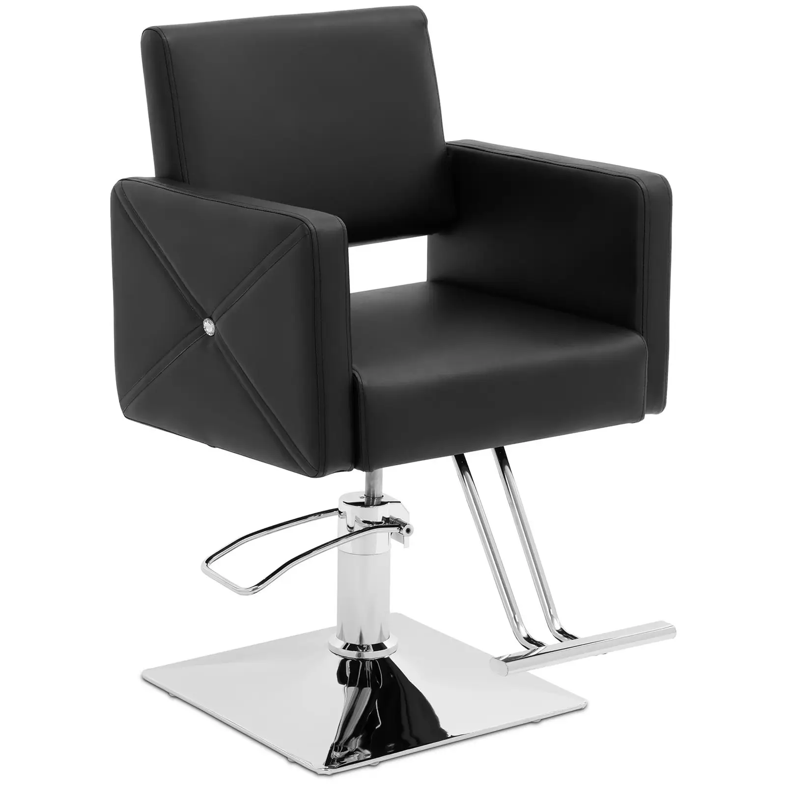 "Carlisle" salono kėdė su atramomis kojoms - sėdynės aukštis 45-55 cm - 150 kg - juoda