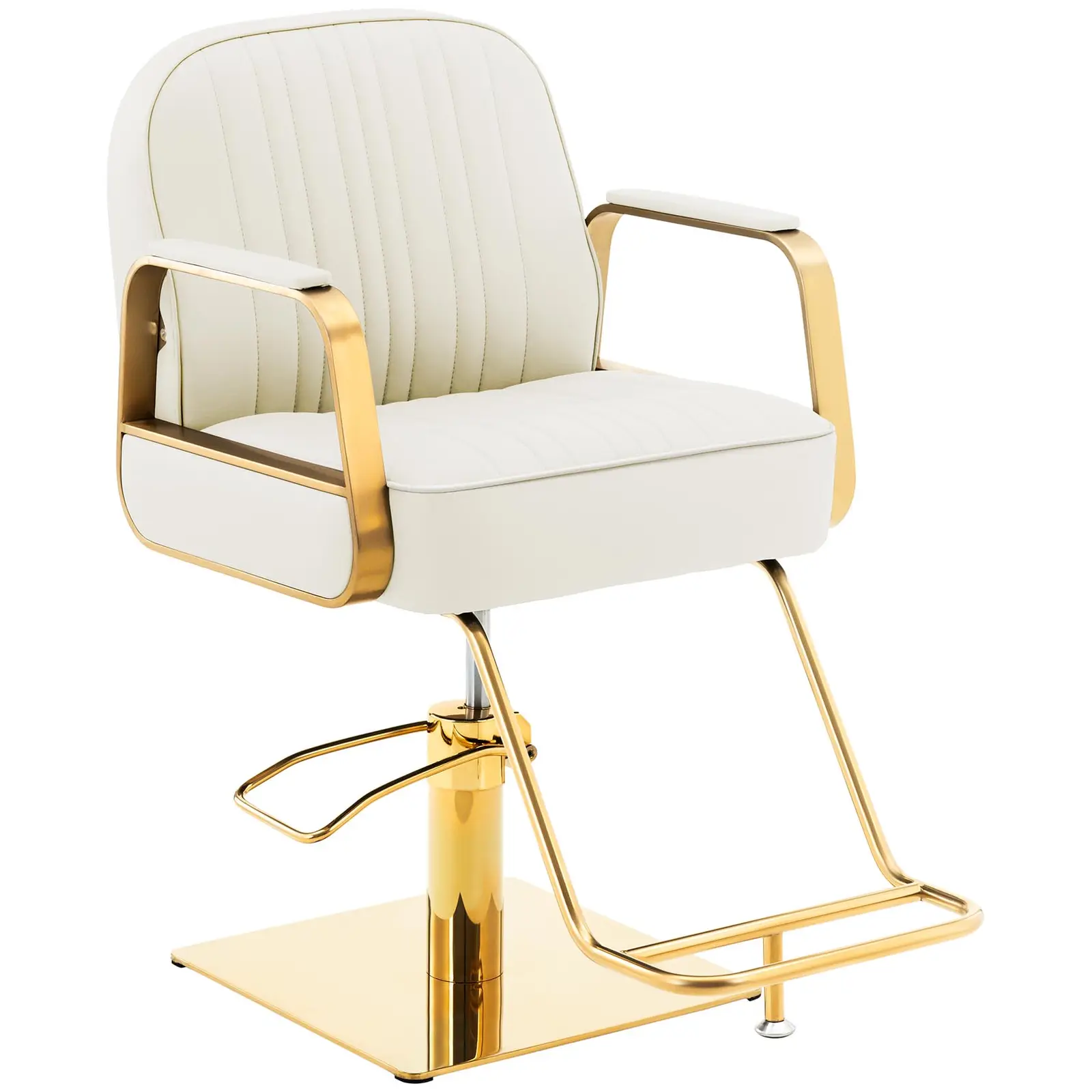 Salono kėdė su atramomis kojoms - 920 - 1070 mm - 200 kg - kreminė / auksinė