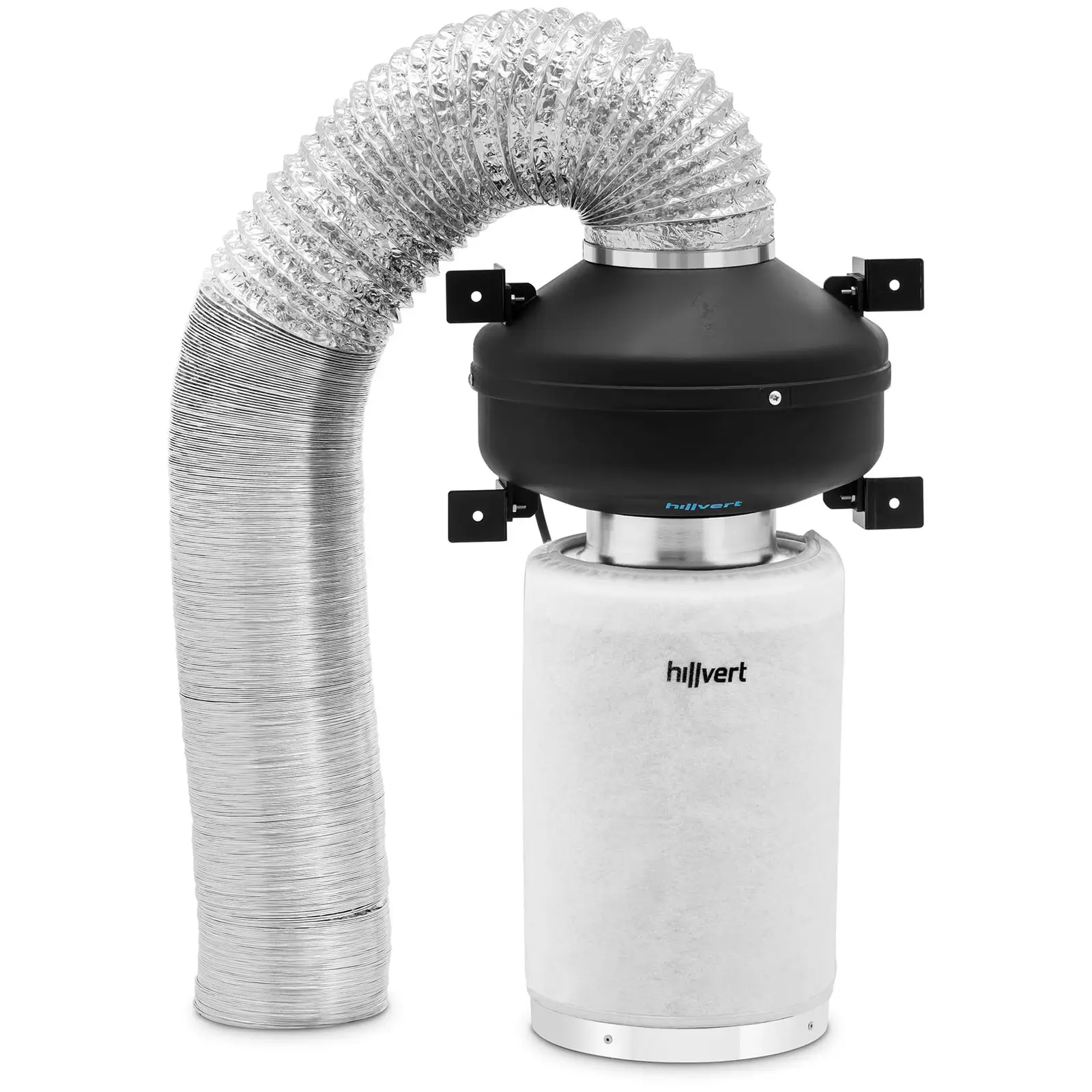 Oro filtro rinkinys - aktyviosios anglies filtras / vamzdinis ventiliatorius / oro išmetimo žarna - Ø 130 mm išėjimo anga