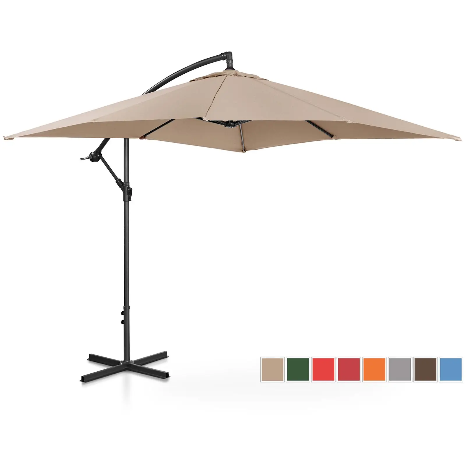 Sodo skėtis - Kreminė - Kvadratinė - 250 x 250 cm - Atlenkiamas