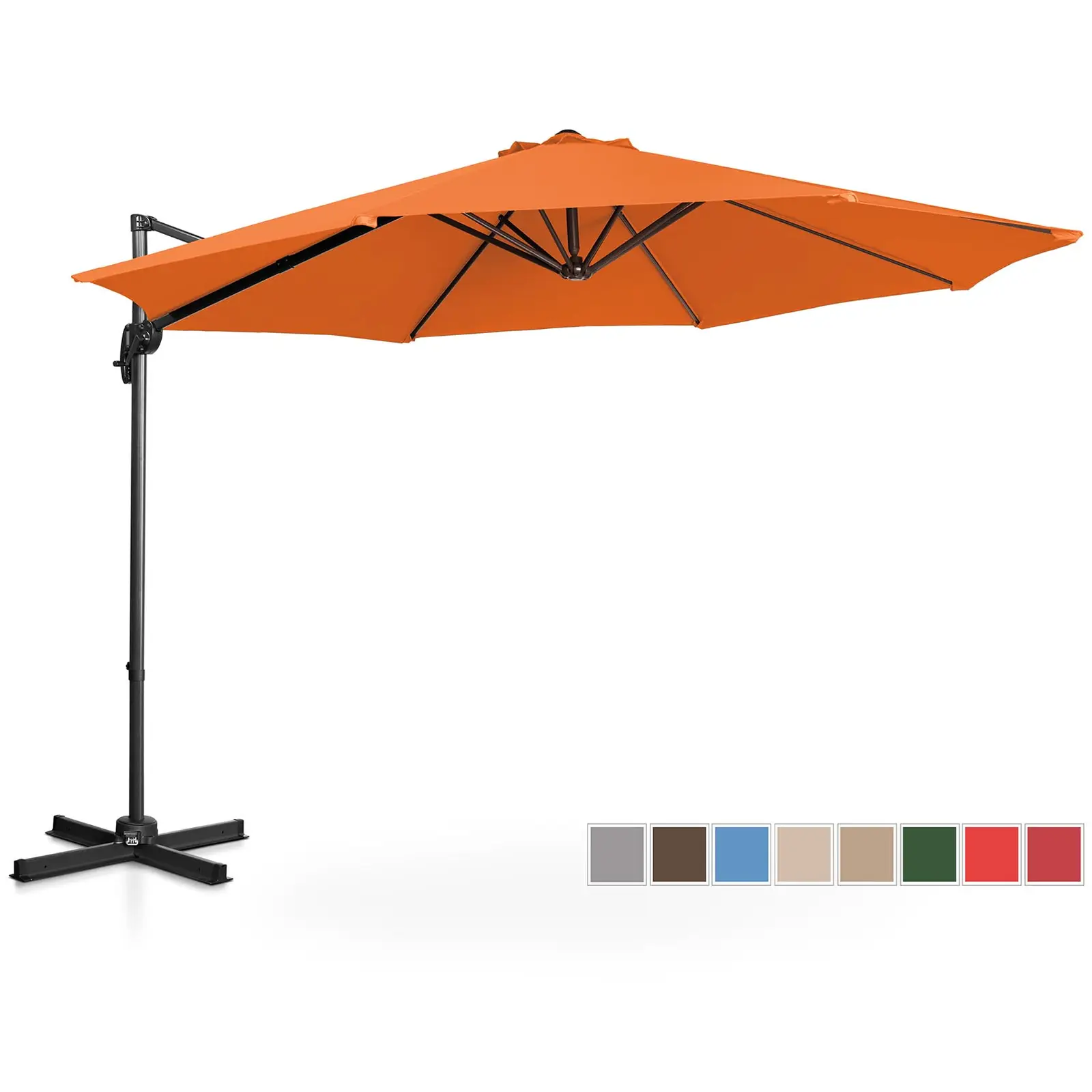 Sodo skėtis - Oranžinė - apvali - Ø 300 cm - pakreipiama ir pasukama
