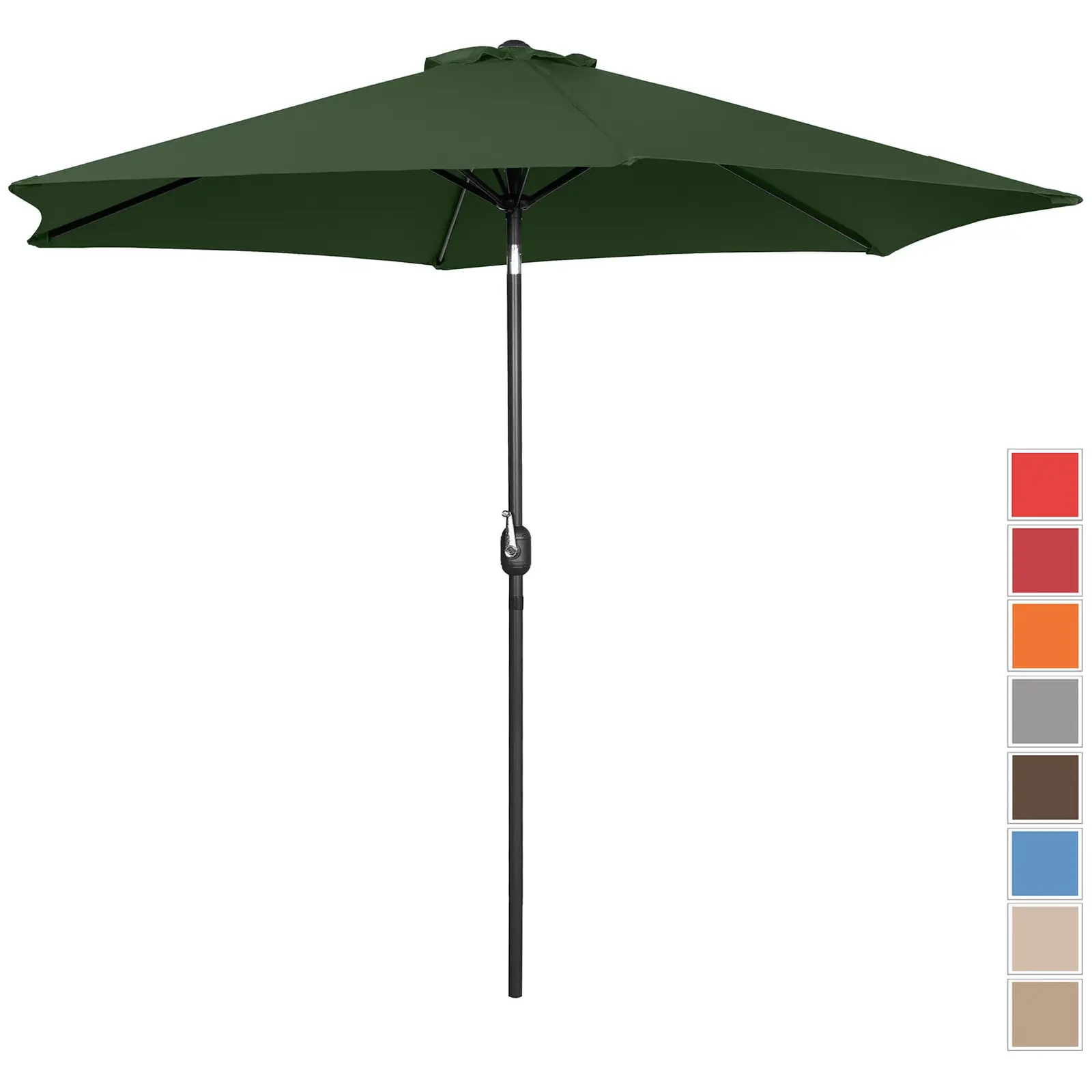 Lauko skėtis - žalias - šešiakampis - Ø 300 cm - pakreipiamas