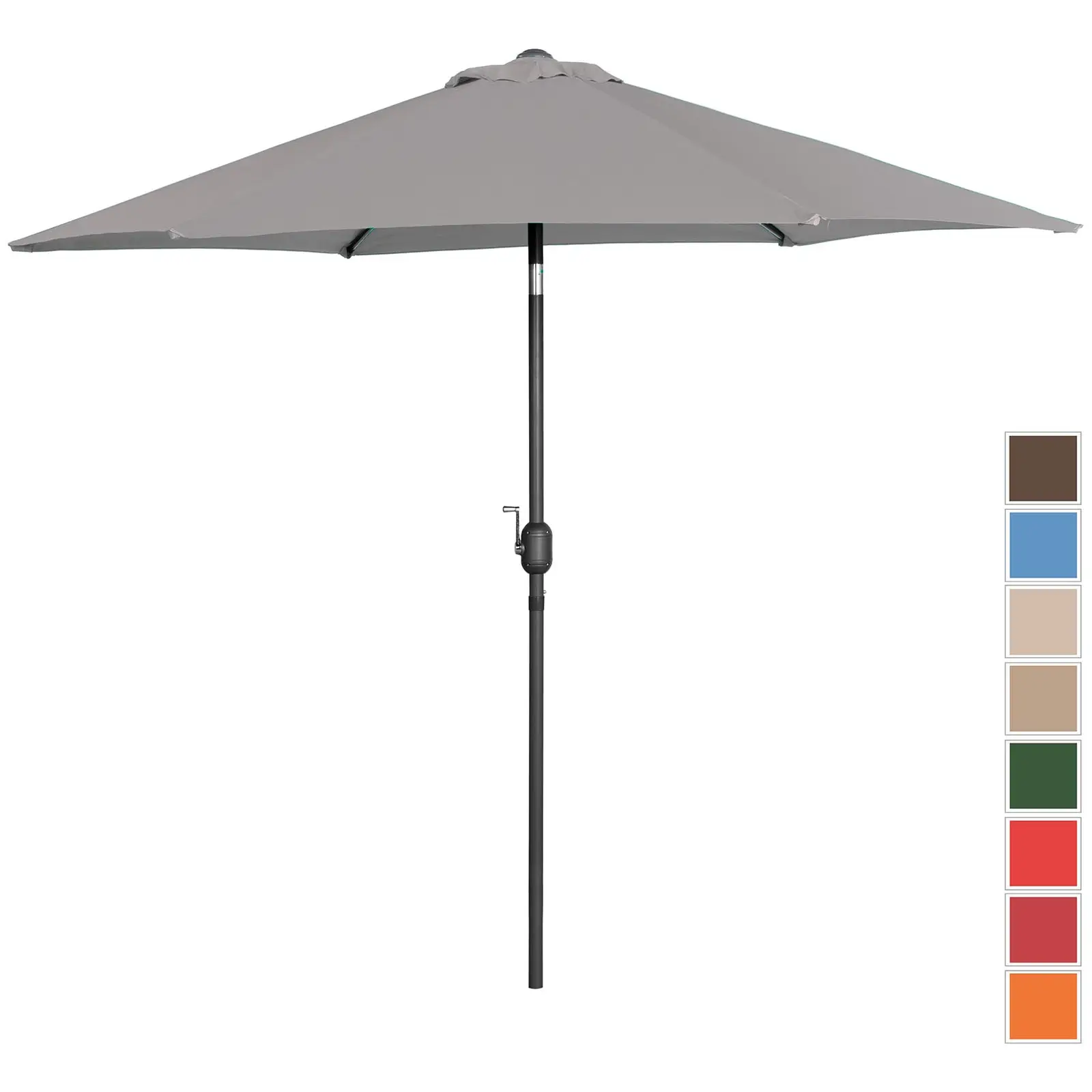 Didelis lauko skėtis – tamsiai pilkas – šešiakampis – Ø 300 cm – pakreipiamas