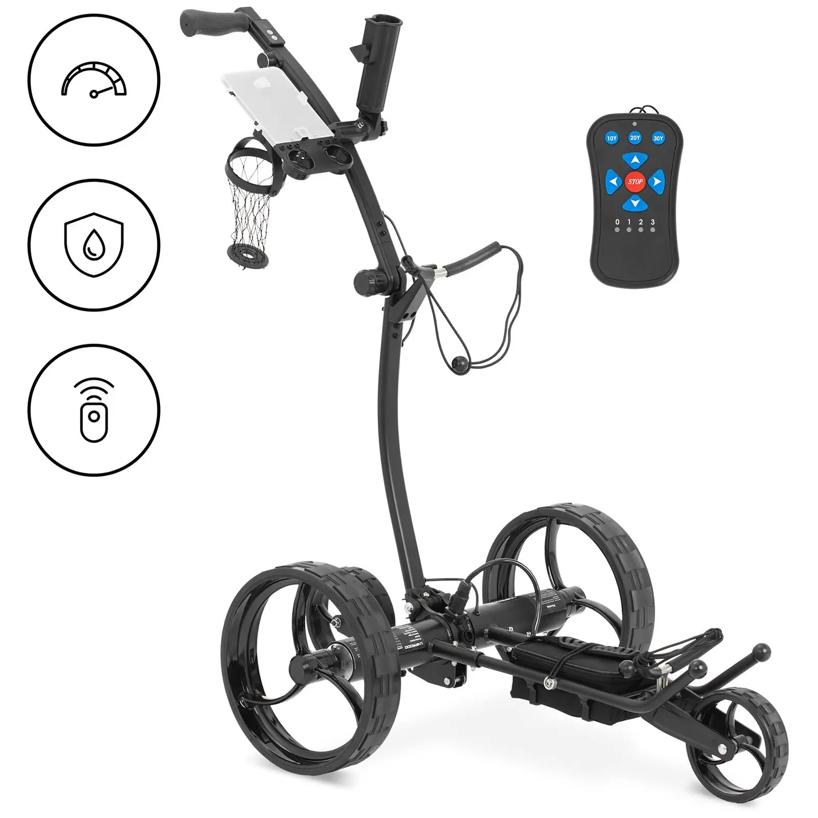 Elektrinis golfo vežimėlis - sulankstomas - nuotolinis valdymas - 20 kg - aliuminis