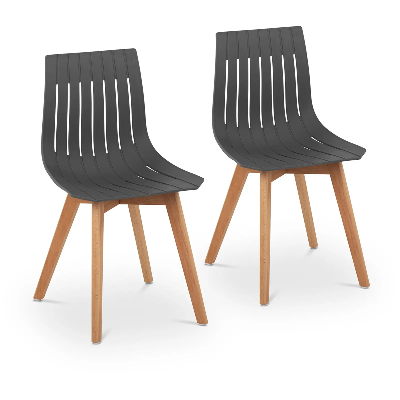 Kėdė - 2 vnt. rinkinys - iki 150 kg - sėdynės matmenys: 50 x 47 cm - pilka