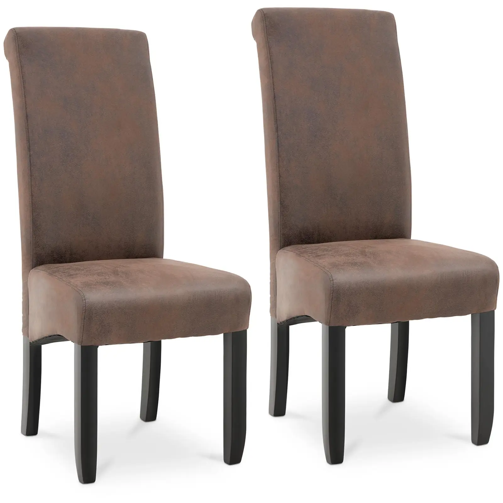 Minkšta valgomojo kėdė - 2 vnt. rinkinys - iki 180 kg - sėdynės matmenys: 44,5 x 44 cm - ruda