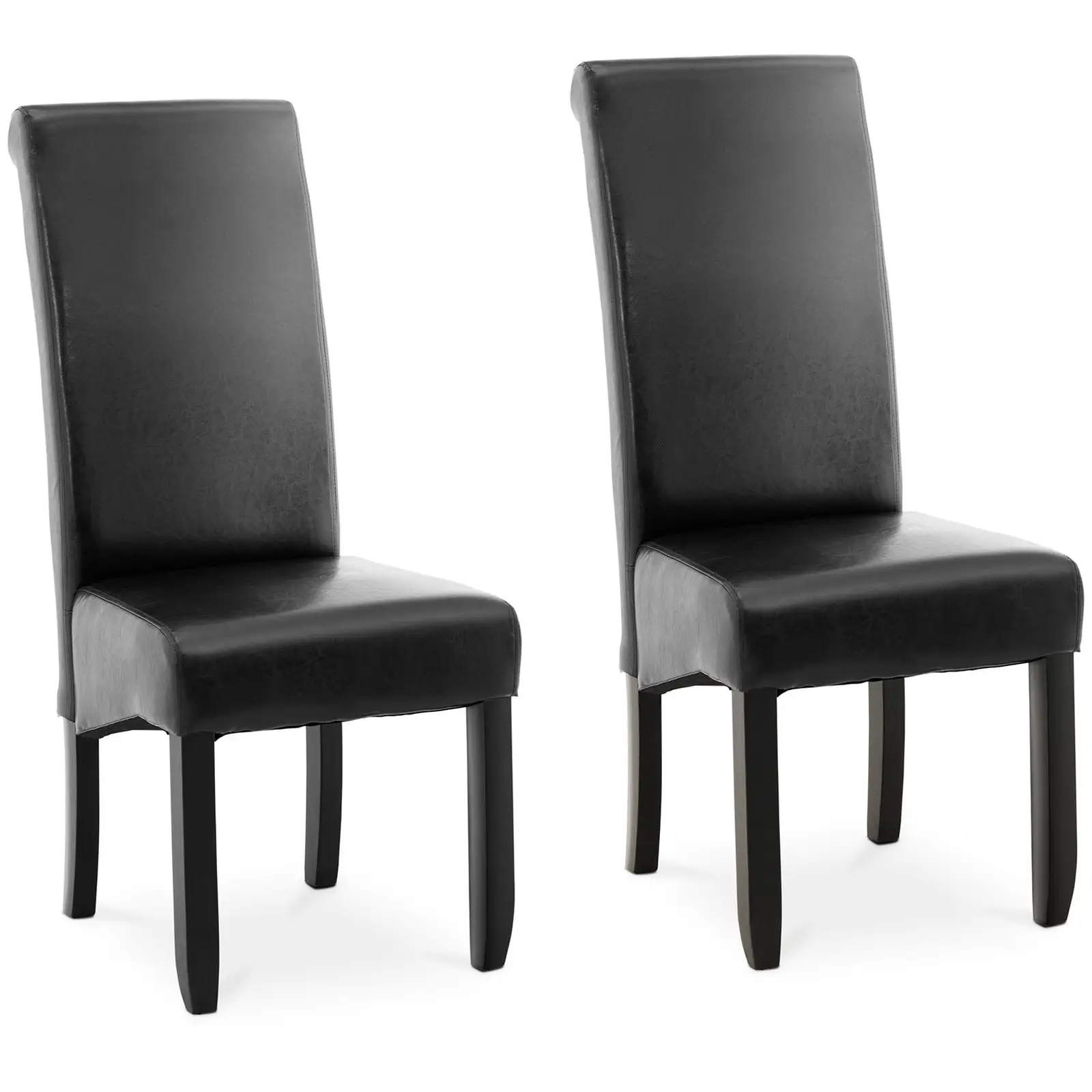 Minkšta kėdė - 2 vnt. rinkinys - iki 180 kg - sėdynės matmenys: 44,5 x 44 cm - juoda
