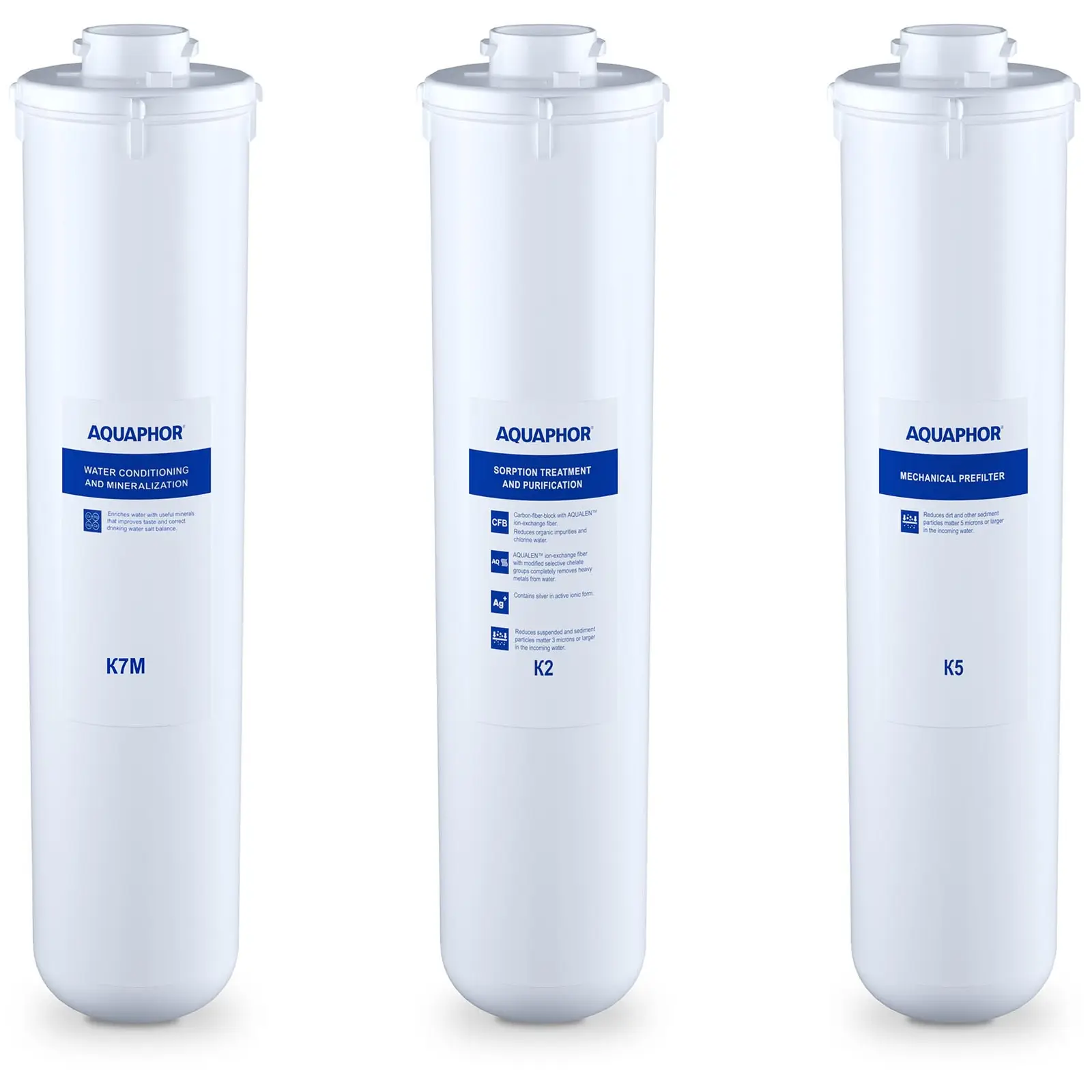Aquaphor atvirkštinio osmoso vandens filtras - pakaitinis filtrų rinkinys K2 + K5 + K7M